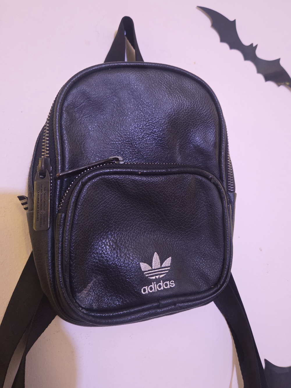 Adidas Originals Classic Mini Faux Leather Backpack in Black